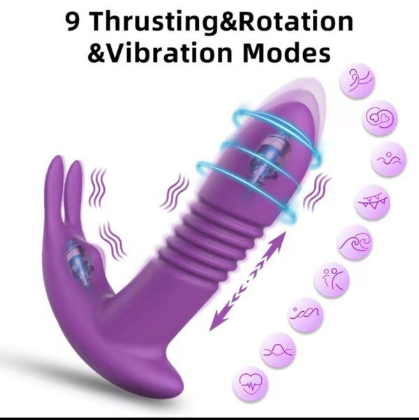 Vibrador de empuje con control por app para clítoris y punto G