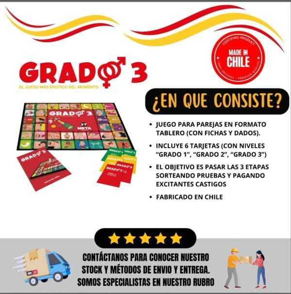 Juego Erótico para Parejas “Grado 3” – Diversión y Pasión en 3 Niveles - Imagen 2