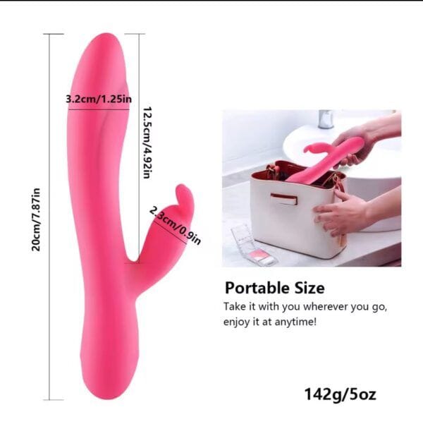 Vibrador de Conejo AV con Calefacción – Estimulador Punto G y Clítoris Recargable - Imagen 3
