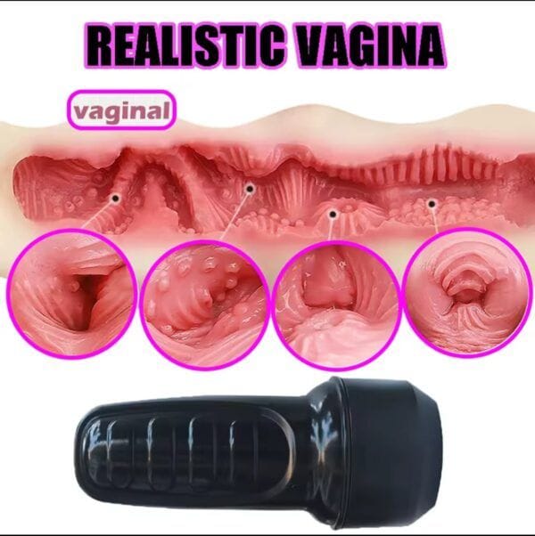 Masturbador Masculino Realista de Silicona | Vagina Suave y Textura Natural - Imagen 3
