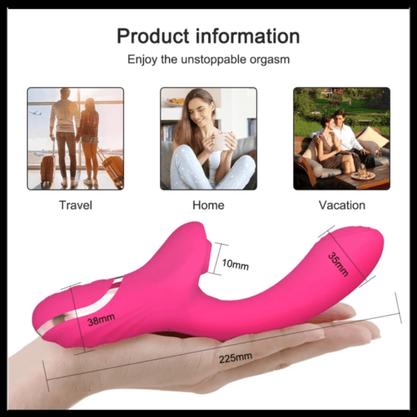 Vibrador 2 en 1 Mujer – Succionador de Clítoris y Consolador Morado - Imagen 2