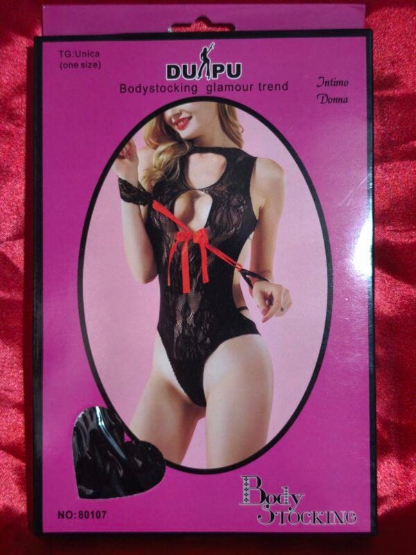 Body Negro 80107 de talla única con diseño elegante y sexy para mujer