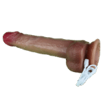 Consolador vibrador realista con control remoto inalámbrico – vista lateral
