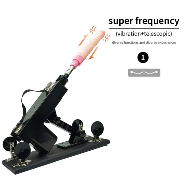 Máquina sexual automática con dildo vibrador y penetración telescópica ajustable