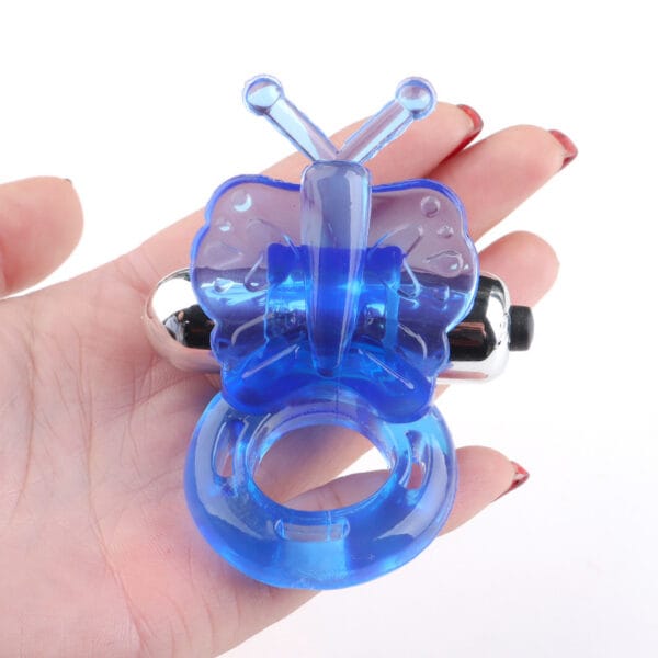 Anillo Vibrador Mariposa azul con bala vibradora
