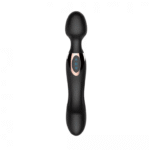 Vibrador doble cabeza tipo varita con botones LED