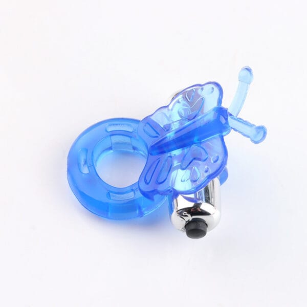 Anillo vibrador mariposa azul
