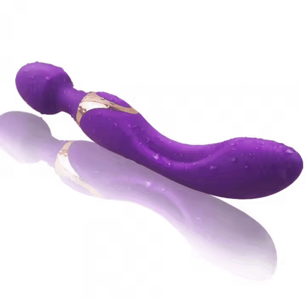 Vibrador morado resistente al agua con doble motor
