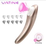 Succionador de clítoris sin vibración color oro champán con 10 modos de succión