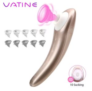 Succionador de clítoris sin vibración color oro champán con 10 modos de succión