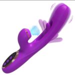 Vibrador 4 en 1 morado con succión, lengua vibradora y estimulador punto G
