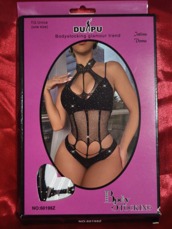 Lenceria sexy mujer Body Negro 60198Z con Brillantes