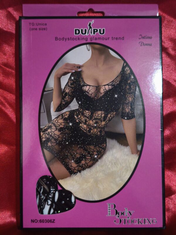 Lenceria sexy mujer Body Negro 60306Z con Brillantes