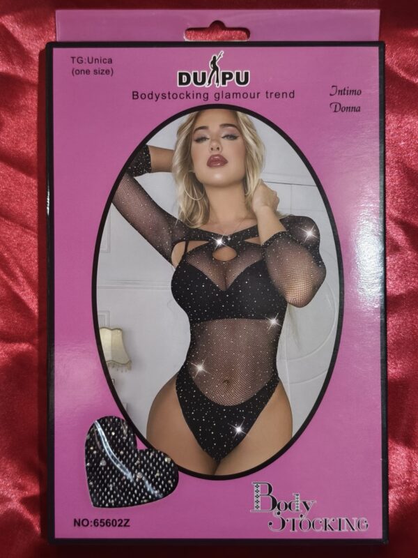 Lenceria sexy mujer Body Negro 65602Z con Brillantes