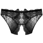Panty de encaje negro talla M lencería sexy mujer