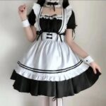 Disfraz de sirvienta sexy estilo maid talla S blanco y negro