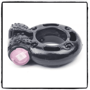 Anillo vibrador desechable negro para estimulación en pareja