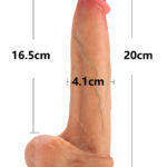 Dildo realista de silicona dual de 20 cm con ventosa firme