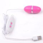 Huevo vibrador USB rosado con control de vibración y cable