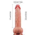 Dildo realista grande de silicona dual con textura venosa y uso oral seguro