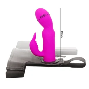 Dildo vibrador BAILE de 15 cm y 4 cm de diámetro con arnés